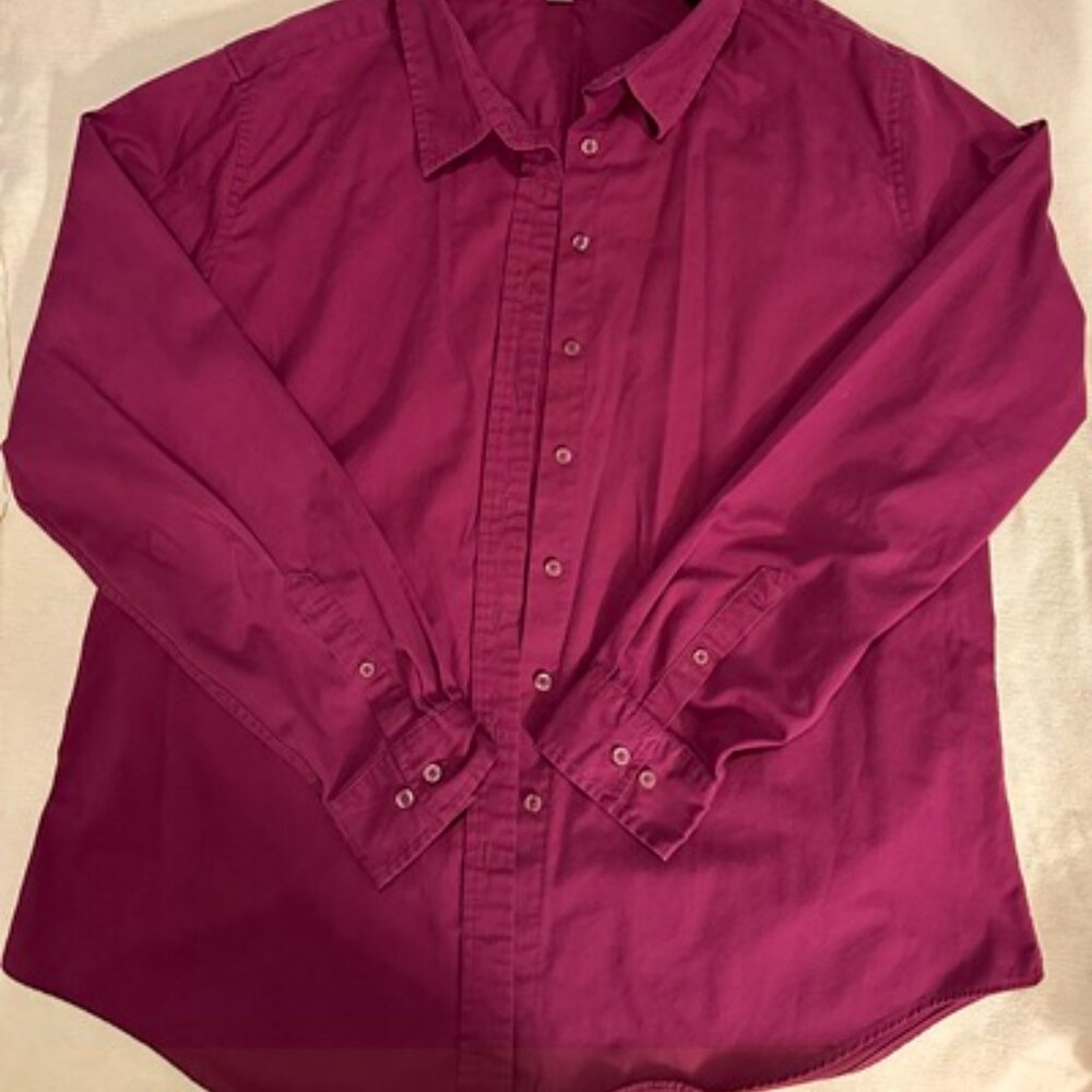 (4) Port Authority Women's Long Sleeve Button-Down Shirt 2X-Coral-Good Cond